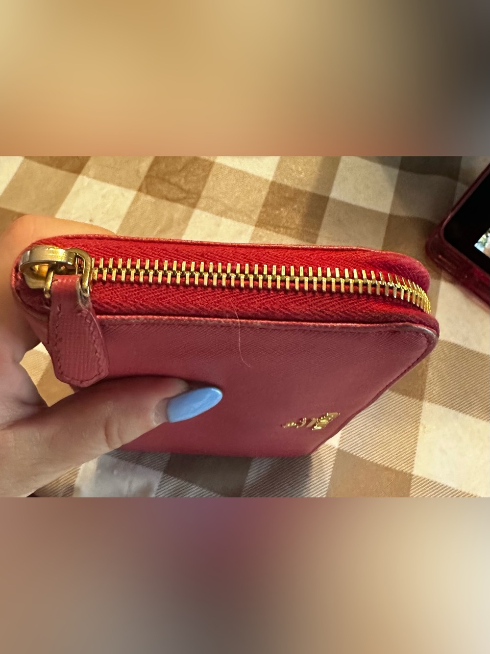 Prada Saffiano Leather Wallet in Peonia Pink - Picture 5 of 10